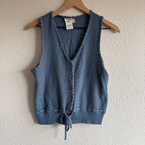 Monarch Knits blue vintage buttoned vest